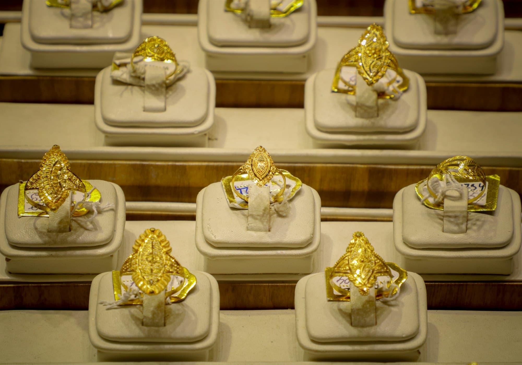 Ornate gold rings